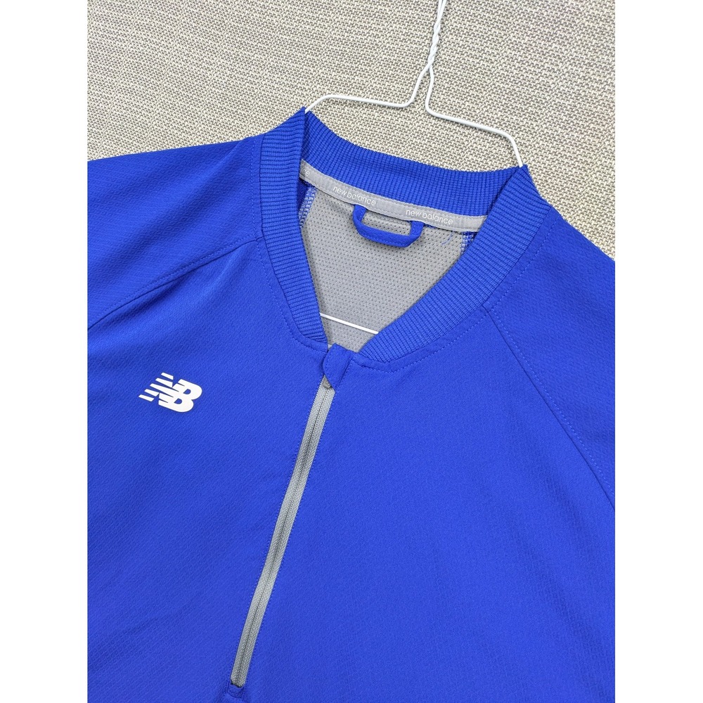 New Balance Pullover Mens Large Blue 1/4 Zip Short Sleeve Athletic Performance - Picture 2 of 5